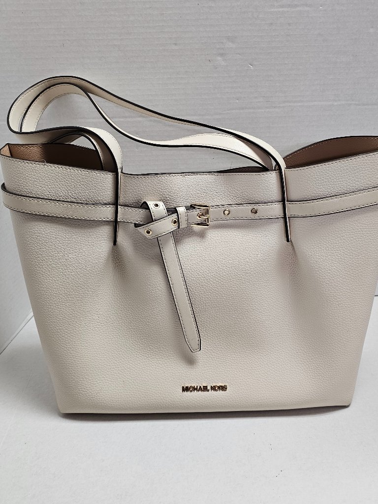 Michael Kors Emilia Large Fashion Shoulder Bag Leather Gold Accent Handbag Mk